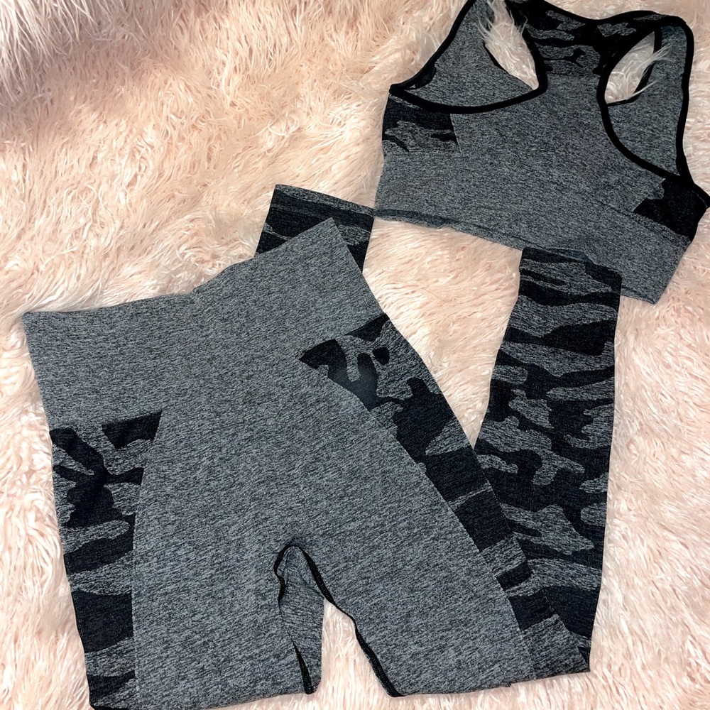 Grey Camo Leggings set
